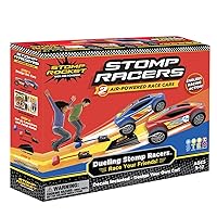 Stomp Racers Air Powered Race Cars by Stomp Rocket, 2 Car Racer Pack - Dueling Stomp Racers Toy Car Launcher - Fun Backyard & Outdoor Multi-Player Kids Toys Gifts for Boys, Girls & Toddlers