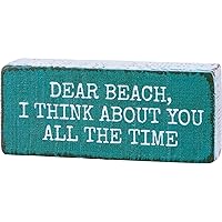 Primitives by Kathy Dear Beach, I Think About You Home Décor Sign, Multicolor