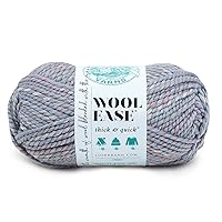 Lion Brand Yarn Wool-Ease Thick & Quick Yarn, Soft and Bulky Yarn for Knitting, Crocheting, and Crafting, 1 Skein, Storm Front