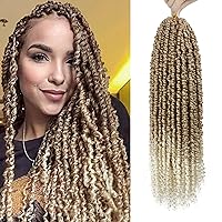 Passion Twist Hair - 8 Packs 22 Inch Passion Twist Crochet Hair For Women, Crochet Pretwisted Curly Hair Passion Twists Synthetic Braiding Hair Extensions (22 Inch 8 Packs, T27/613)