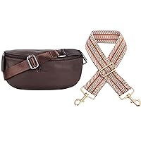 Genuine Leather Belt Bag-Fashion-Forward Crossbody Bum Bag for Women & Men and Replacement Strap