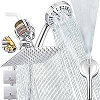 Dual Filtered Shower Head Showerhead with Handheld Sprayer 20 Stage Water Filter Diverter 79