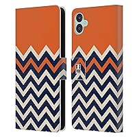 Head Case Designs Orange Colour Block Chevron Leather Book Wallet Case Cover Compatible with Samsung Galaxy M04 5G / Galaxy A04e