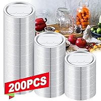 200 PCS Canning Lids Regular Mouth,2.76in Wide Mouth Mason Jar Lids,Ball Kerr Jar with Lids with Leak proof Airtight Seal Rust Proof Split,Regular Mouth Kerr Mason Jars Food Grade,Canning Food DIY
