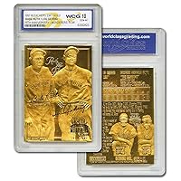 Babe Ruth & Lou Gehrig Murderer's Row 23KT Gold Card Sculpted Graded GEM Mint 10