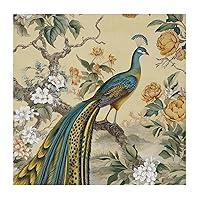 Vinyl Wall Quotes Stickers Yellow Grey Chinoiserie Bird Inspirational Wall Sticker Murals Home Wall Decor Watercolor Blue Green Lovely Peacock Wall Sticker for Office Car Sofa Trucks 28in