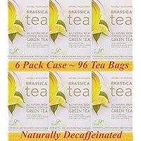 Brassica® DECAF. Green W/Lemon Tea W/sgs~ 6 Boxes (96 Tea Bags)