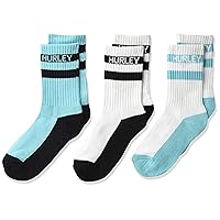 Hurley Boys' 3-Pack Active Everyday Knit Crew Socks
