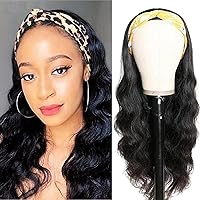 Headband Wig Human Hair Wig Body Wave Glueless Wigs Human Hair Headband Wigs for Black Women Wear and Go Glueless Wig 100% Brazilian Virgin Wigs Human Hair 150% Density Headband Wigs（16 inch）