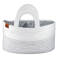 Diaper Rope Caddy, Portable Organizer For Changing Table, Nursery Diaper Organizer, Basket Bin, Car Basket For Baby Wipes, Basket for Gifting (Chess)