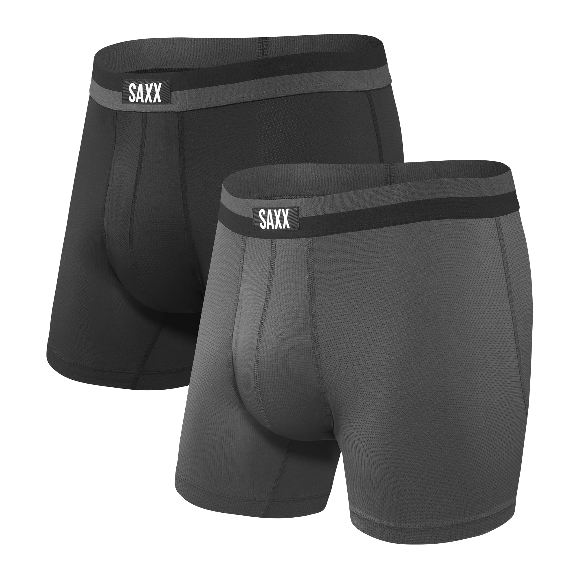 SAXX Men's Underwear - Sport Mesh Boxer Brief Fly 2Pk with Built-in Pouch Support - Underwear for Men