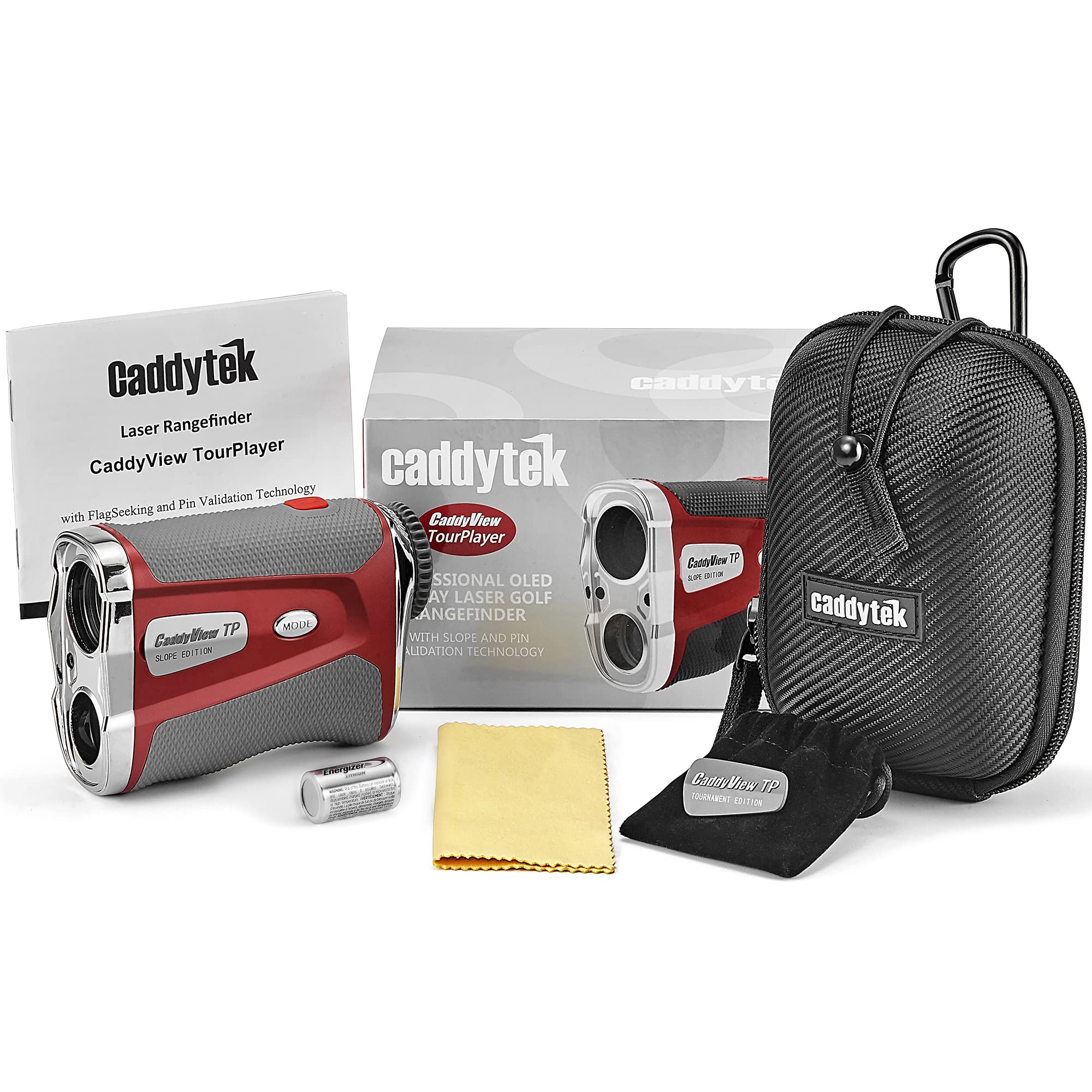 Caddytek Tour Professional Golf Laser Rangefinder with OLED Display, Red, (CaddyView TP)