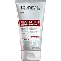 L'Oreal Paris Skincare Revitalift Bright Reveal Facial Cleanser with Glycolic Acid, Anti-Aging Daily Face Cleanser to Exfoliate Dullness and Brighten Skin, 5 Fl Oz (Pack of 1)