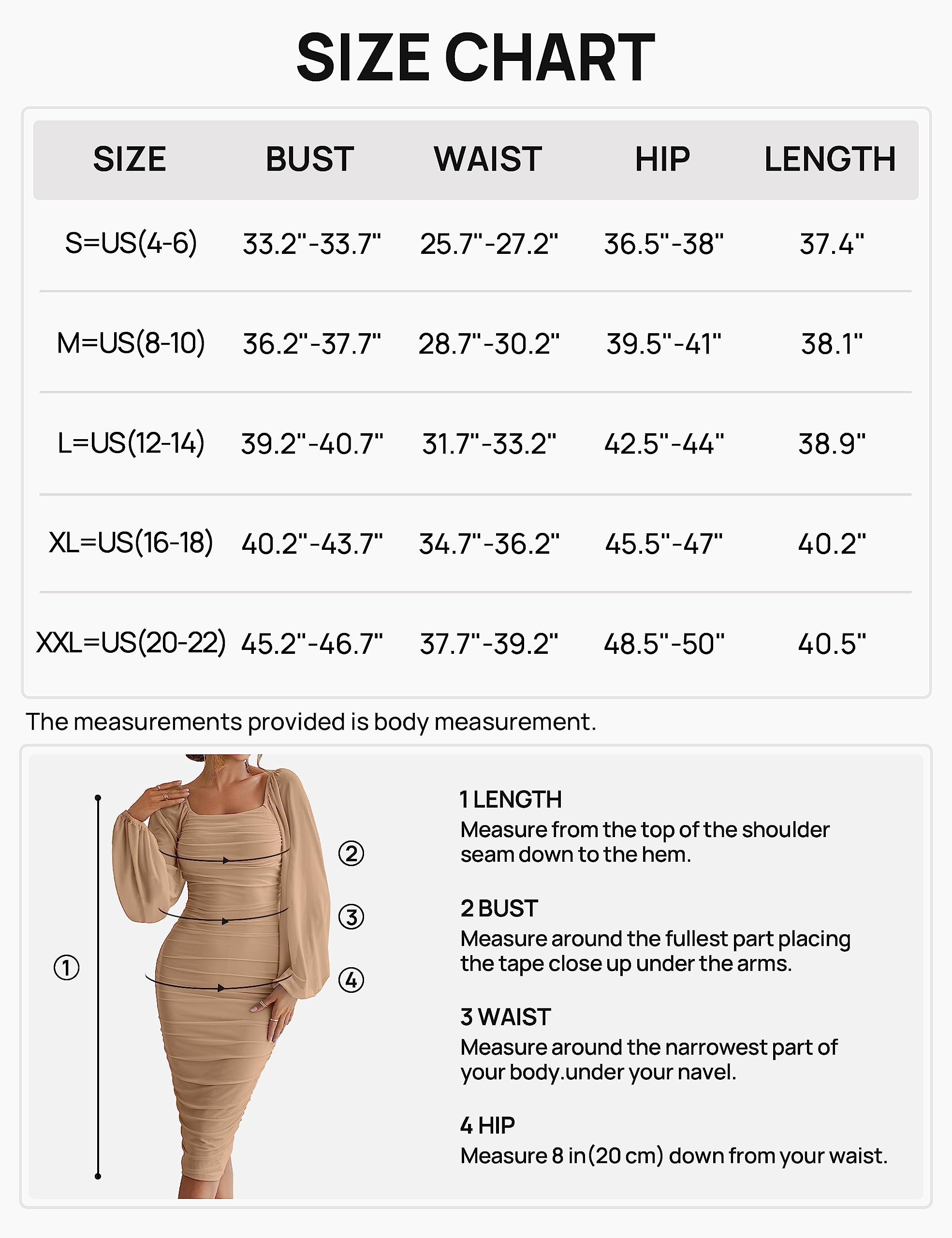 MEROKEETY Women's Long Puff Sleeve Ruched Bodycon Dress Square Neck Mesh Cocktail Party Midi Dresses