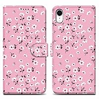 Case Compatible with Apple iPhone XR - Design Flower Rain No. 6 - Protective Cover with Magnetic Closure, Stand Function and Card Slot