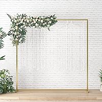 6.6ft Golden Square Backdrop Stand Balloon Arch Kit for Party Decoration Circle Wedding Arch Flower Ring Stand