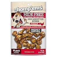 Chicken Hide Free Dog Chews - Rawhide Free Dog Treats - No Hide Alternative Chew Treat for All Life Stages, Bone, 2