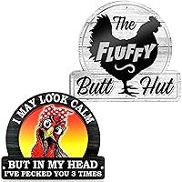 Chicken Coop Sign - I May Look Calm -The Fluffy Butt Hut - Hen House & Rooster Shelter PVC Plaque