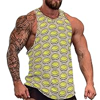 Egg Tart Dim Sum Men's Workout Tank Top Casual Sleeveless T-Shirt Tees Soft Gym Vest for Indoor Outdoor