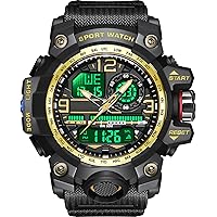 findtime Military Large Watch Men's Watches Analogue Digital Watch 5 ATM Waterproof Outdoor Tactical Sports Watch with Alarm Clock Date 12/24H LED Stopwatch for Men Boys Silicone Strap