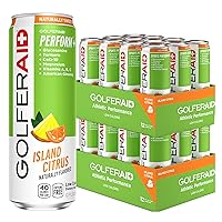 GOLFERAID Performance Blend, Up Your Golf Game, No Caffeine, Glucosamine, Turmeric, MSM, CoQ10, B-Complex, BCAAs and Electrolytes, 40 Calories, 100% Clean, Paleo, Vegan, 12-oz. cans (Pack of 24)