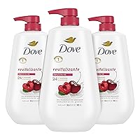 Dove Body Wash with Pump,Revitalizante Cherry & Chia Milk, for Renewed Healthy Looking Skin, Moisturizing Gentle Skin Cleanser with 24hr Renewing MicroMoisture, 30.6 oz (Pack of 3)