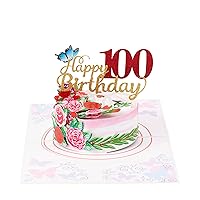 Pop Up Card, 100Th Birthday Card, Happy Birthday Gift For Men, Women, Brother, Sister, Mom, Dad And Friend