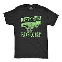 Mens Happy Saint Patrex Day T Shirt Funny T-Rex Dinosaur St Patricks Day Graphic