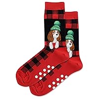 Hot Sox Women's Cozy Holiday Gripper Crew Socks-1 Pair Pack-Cute & Fun Novelty Gifts
