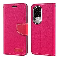 for Oppo Reno 10 5G China Case, Oxford Leather Wallet Case with Soft TPU Back Cover Magnet Flip Case for Oppo Reno 10 5G China (6.74”) Rose