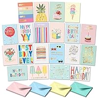 Sweetzer & Orange S&O Happy Birthday Cards with Envelopes and Birthday Card Assortment Box. Fun Set of 20 Assorted Birthday Cards with Envelopes, Bulk Greeting Cards Assortment II