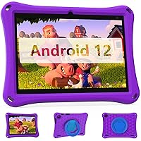 Kids Tablets, Parental Control Toddler Tablet, Android 12 Tablet for Kids with 360° Rotation Shockproof Case, 32GB ROM Tablet PC, 1280 X 800 HD screen, 6000mAh, Bluetooth, Wifi Tablet Computer, Purple