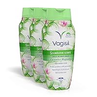 Feminine Wash for Intimate Area Hygiene, Scentsitive Scents, pH Balanced and Gynecologist Tested, Cucumber Magnolia, 12 oz (Pack of 3)