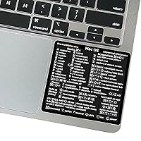 Mac OS Shortcuts Sticker | Mac Keyboard Stickers for Mac OS | No-Residue Laminated Vinyl MacBook Stickers for Laptop | MacBook Shortcut Stickers for 13-16
