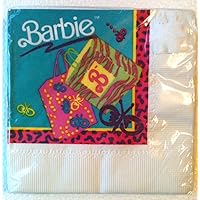 Vintage BARBIE 3-Ply Girls KIDS Party Napkins (16 Count)