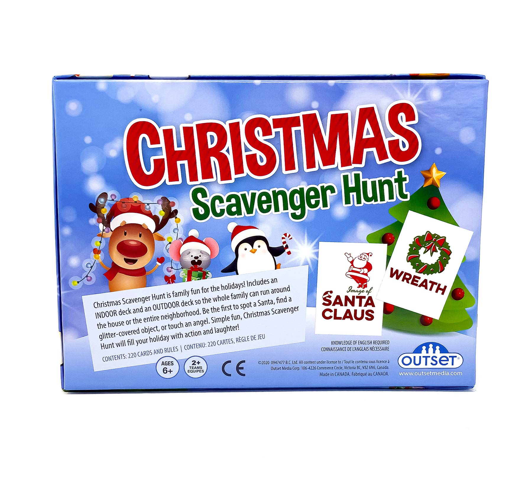Christmas Scavenger Hunt Game (Amazon Exclusive) – Contains 220 Cards – Christmas Themed Party Game for 2 or More Players Ages 6 and up by Outset Media
