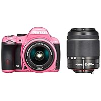 Pentax K-50 16MP Digital SLR Camera Kit with DA L 18-55mm WR f3.5-5.6 and 50-200mm WR Lenses (Pink) - International Version
