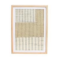 Creative Co-Op Boho Handwoven Cotton Wall Art with Wood Frame and Plastic Cover, Natural