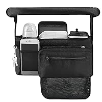 Momcozy Stroller Organizer, with 2 Non-Slip Stickers and 2 Large Capacity and Detachable Mesh Bags, Fits All Strollers Like Britax, Uppababy, Baby Jogger Stroller