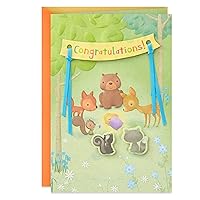 Hallmark Baby Shower Card for New Parents (Animals in the Woods) Welcome New Baby, Congratulations, Gender Reveal