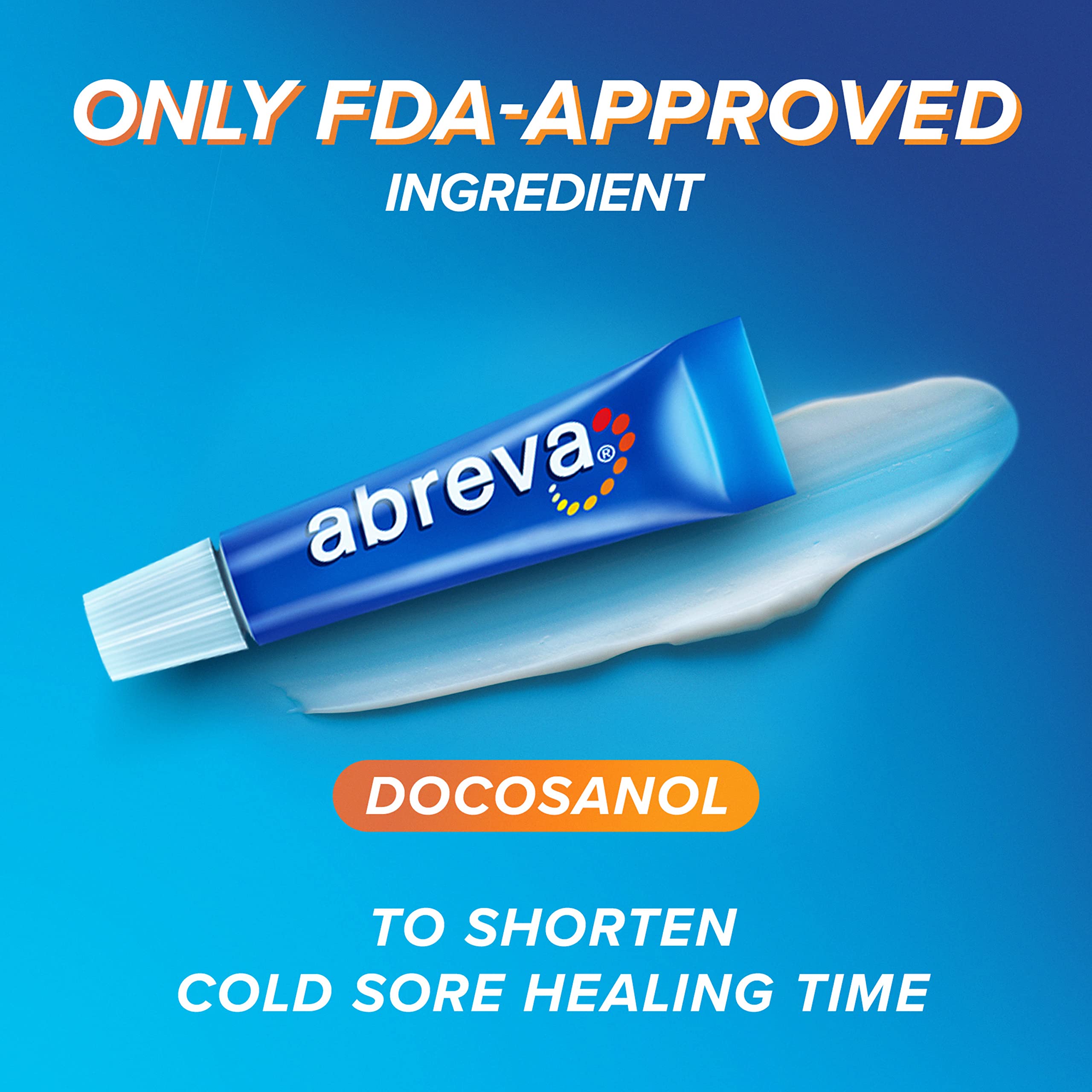 Abreva 10% Docosanol Cold Sore Treatment, Treats Your Fever Blister in 2.5 Days - 0.07 oz Tube