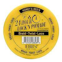 EBIN NEW YORK 24 HOUR LOCK'N POMADE Braid Formula, Honey & Bee’s, 2.7 Oz | Great for Braiding, Twisting, Edges, No Residue, No Flaking, Extreme Firm Hold, High Shine, Honey Scented