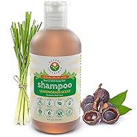 Organic Shampoo - Raw & Wildcrafted with Probiotics, Hypoallergenic Natural & Sulfate Free Shampoo for Sensitive Scalp, Dry Hair, Dandruff, Eczema & Psoriasis, 9oz, Lemongrass