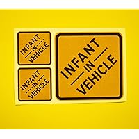 Infant in Vehicle Reflective Car Decal Set