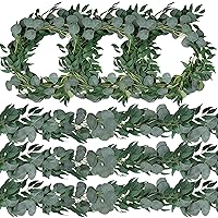 6 Pack 6.5 Feet Artificial Eucalyptus Garland with Willow Leaves Faux Greenery Garland Swag for Wedding Party Home Table Runner Arch Decor