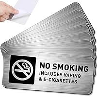 No Smoking Sign No Vaping Sign for Home Business Metal Self Adhesive No Smoking Signs Industrial Warning Signs for Office Outdoor Indoor Supplies, 7 x 3 Inch(8 Pieces)