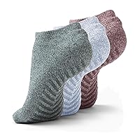 Pilates Socks with Grips for Women - Yoga Socks with Grippers for Women - Grippy Non Slip Hospital Socks - 3 Pairs