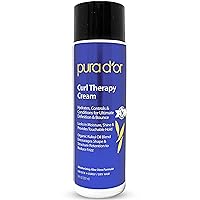 PURA D'OR Curl Therapy Leave-In Styling Cream (8oz) For Curly, Wavy or Frizzy Hair, Hydrates & Conditions, Gentle Sulfate Free Formula Infused with Natural Ingredients, Men & Women