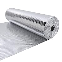 Bubble Reflective Insulation Roll, The Fellie Double Side Foam Core Radiant Barrier Aluminium Foil Insulation Panel for Window Insulation, Roof, Attic, Garage, Greenhouse, 3mm, 47in x 32ft