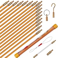 KOOTANS 22FT Fiberglass Wire Running Kit, Wire Fishing Tools, Electrical Wire Puller Through Wall Cable Snake Rods Fish Tape Set with Different Accessories
